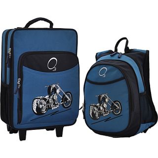 O3 Kids Motorcycle Luggage and Backpack Set With Integrated Cooler Blue