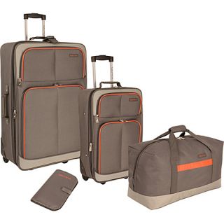 Centerline 4 Piece Luggage Set Grey/Orange/Light Grey   Nautica Luggage
