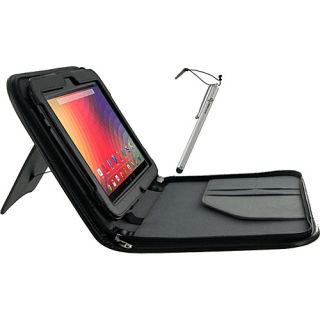 Executive Leather Case w/ Stylus for Google Nexus 10 Black   rooCASE Lap