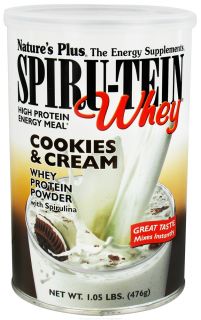 Natures Plus   Spiru Tein WHEY High Protein Energy Meal Cookies & Cream   1.05 lbs.