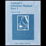 University Calculus  Alternate Edition. Part One   Students Solutions Manual