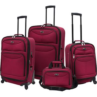 4 Piece Exp Spinner Luggage Set Maroon   U.S. Traveler Luggage Set