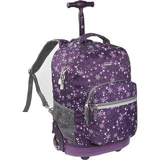 J World Sunrise Rolling Backpack   Garden Purple