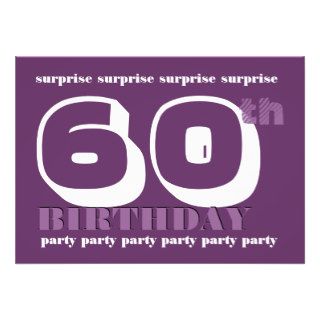 60th SURPRISE Birthday Party Purple Template Announcement