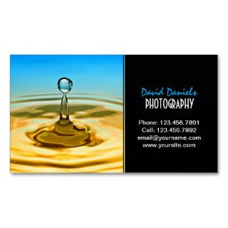 Colorful waterdrop photography business card