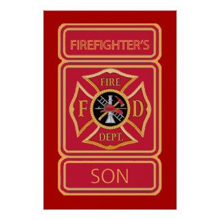 Firefighter's Son Maltese Cross Logo Posters
