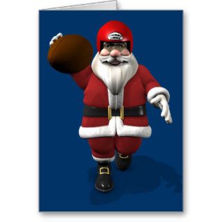 American Football Santa Claus Greeting Card
