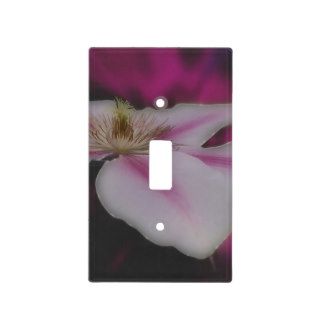 White With Pink Clematis Flower Nature Switch Plate Cover