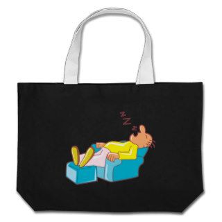 Cartoon Man Sleeping In Lounge Chair ZZZ Bags