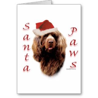 Sussex Spaniel Santa Paws Greeting Card
