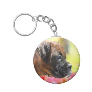 Brindle Boxer puppy keychain