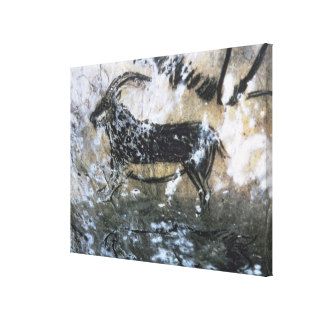 Goat or Chamois, rock painting in the Black Room, Gallery Wrapped Canvas