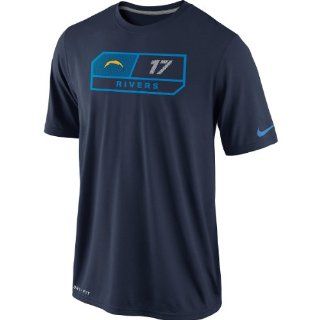 Nike Philip Rivers San Diego Chargers Dri FIT Legend Team Name Number Performance T Shirt   Navy Blue  Sports Fan T Shirts  Sports & Outdoors