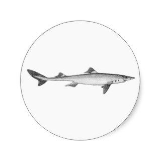 Spiny Dogfish (line art) Round Sticker