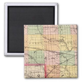 Map of St Clair County, Michigan Fridge Magnets