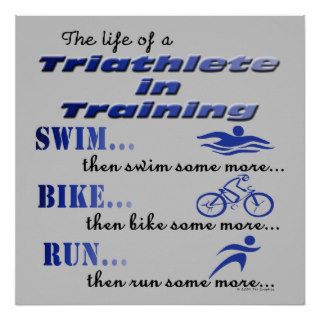 Triathlon Sport Athlete Tri Triathlete In Training Print