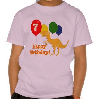 Happy Birthday T Rex 7 Years Balloons Shirt