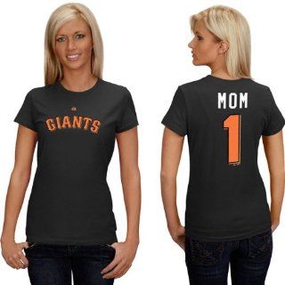 San Francisco Giants Women's Black #1 MOM Name & Number T Shirt  Sports Fan T Shirts  Sports & Outdoors