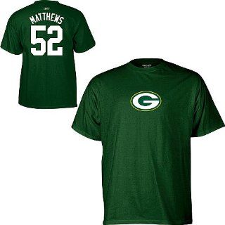 Reebok Green Bay Packers Clay Matthews Name & Number T Shirt XX Large  Sports & Outdoors