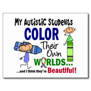 Autism COLOR THEIR OWN WORLDS Students Post Card