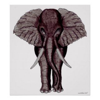 Cool elephant graphic art poster