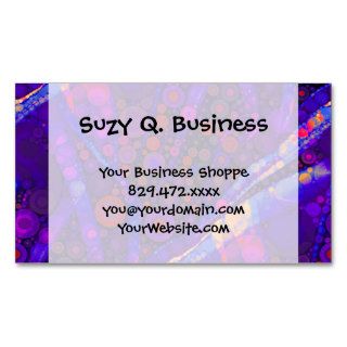 Cool Indigo Concentric Circles Abstract Mosaic Business Card Template