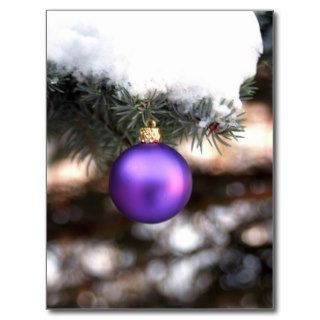 Holiday Tree Purple Ornament Post Cards