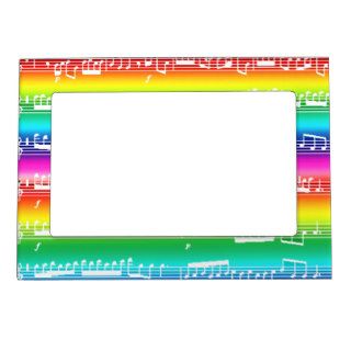 happy colorful music rainbow picture frame magnet