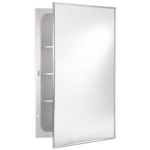 NuTone Modular Shelf 16 in. W x 26 in. H x 4.5 in. D Recessed Medicine Cabinet in Polished Stainless Steel 468MOD