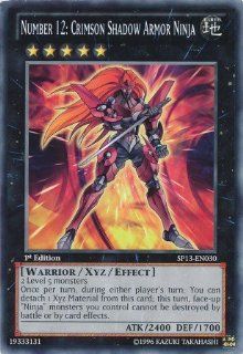 Yu Gi Oh   Number 12 Crimson Shadow Armor Ninja (SP13 EN030)   Star Pack 2013   Unlimited Edition   Common Toys & Games