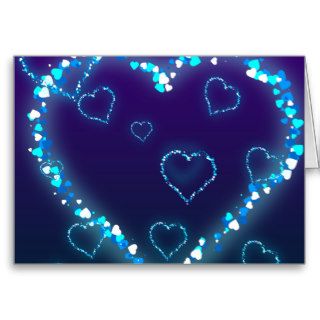 heart 28 DARK BLUE PURPLE FANTASY HEARTS GLITTER Greeting Card