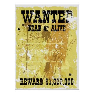 Blank vintage and distressed customizable Wanted Print