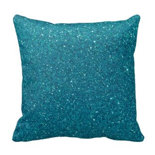 Turquoise Glitter Throw Pillows