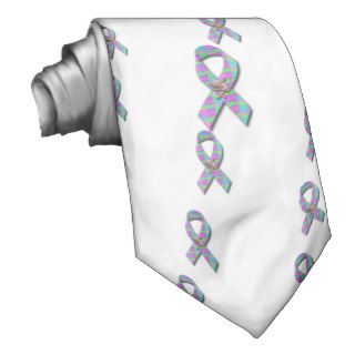 Autism Awarness Angel Puzzle Pieces Ribbon Cause Tie