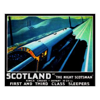 Scotland by The Night Scotsman ~ Vintage Train Print