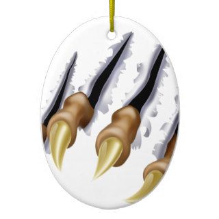 Monster claw scratch christmas ornaments