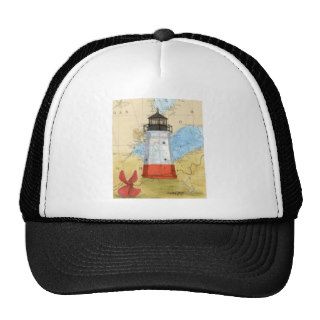 Vermillion Lighthouse OH Nautical Chart Art Peek Trucker Hats