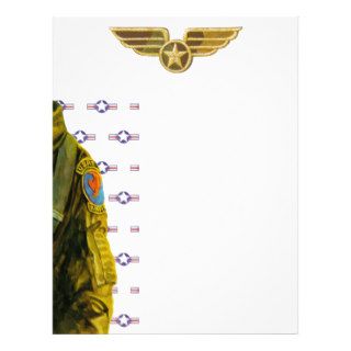Air Force Pilot Flight Jumpsuit Wings Scrapbook Letterhead