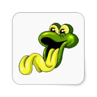 Crazy Green Frog Square Stickers