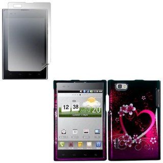 iFase Brand LG Optimus VU VS950 Combo Purple Love Protective Case Faceplate Cover + LCD Screen Protector for LG Optimus VU VS950 Cell Phones & Accessories