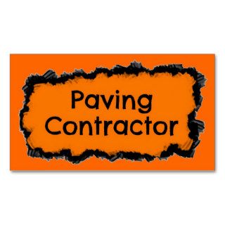 Paving Contractor Black and Orange Business Card