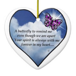 Memorial Butterfly Poem Christmas Ornament