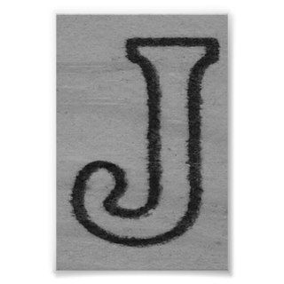 Alphabet Letter Photography J8 Black and White 4x6