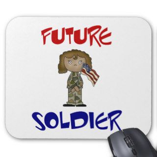African American Girl Future US Soldier Mouse Mat