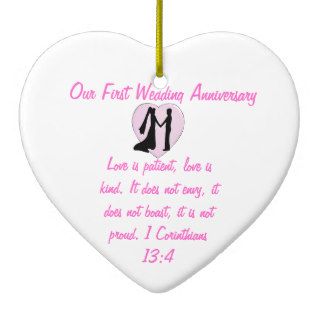 Our First Wedding Anniversary Heart Ornament