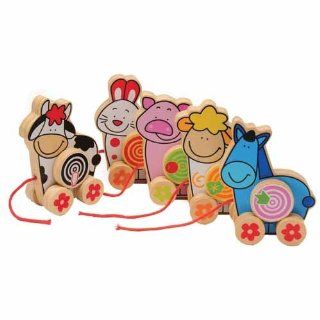 Farm Animal Pull Toys   Set of 5  Push And Pull Baby Toys  Baby