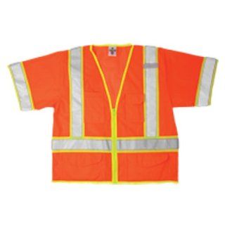 ML Kishigo 1243 Ultra Cool Polyester Mesh Class 3 Surveyors Vest, Extra Large, Orange Safety Vests