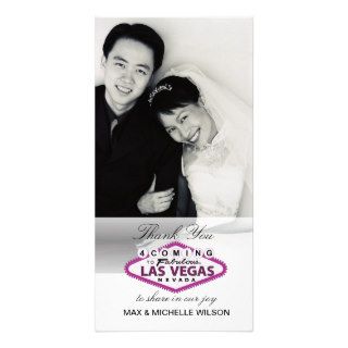 Las Vegas Wedding Thank You Photo Card (Pink)