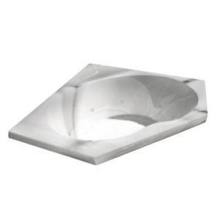 Universal Tubs Quartz 5 ft. Jetted Whirlpool and Air Bath Tub with Center Drain in White HD6060EDL