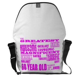 Girls 60th Birthdays  Pink Greatest 60 Year Old Courier Bag